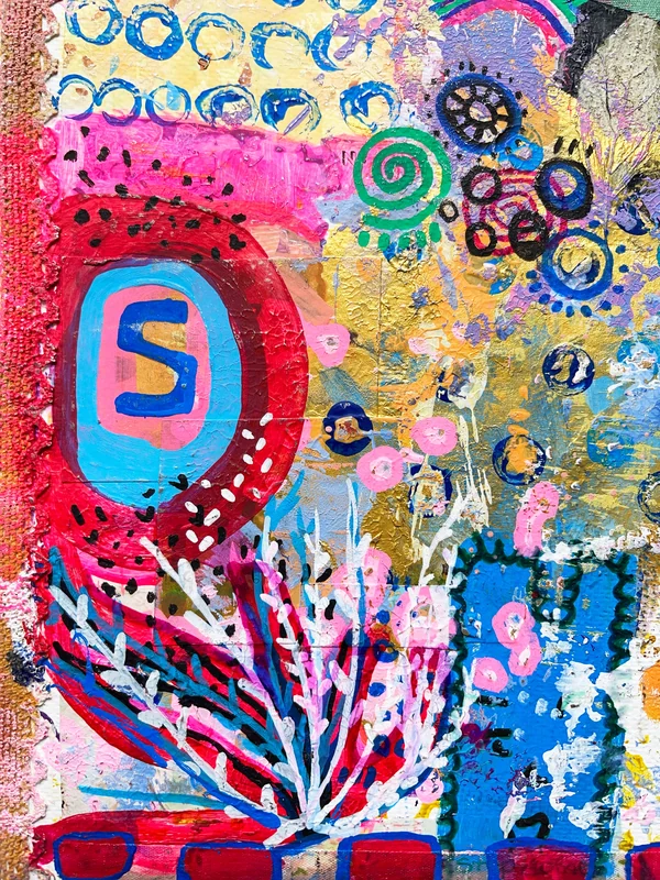 View Colorful Wall Art on Paper, Art Journal, Abstract Painting, Original Mixed Media Art, Expressionist Painting, Mixed Media Collage