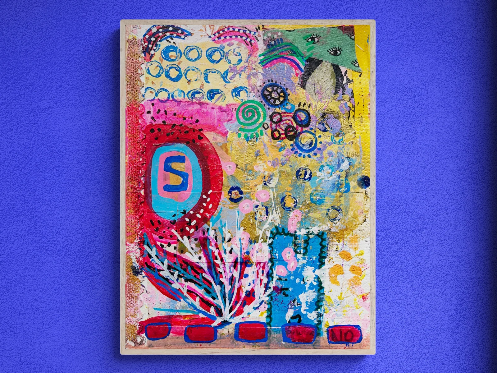 Colorful Wall Art on Paper, Art Journal, Abstract Painting, Original Mixed Media Art, Expressionist Painting, Mixed Media Collage