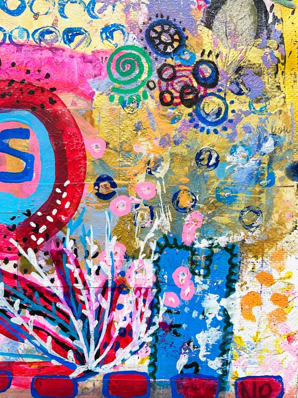 View Colorful Wall Art on Paper, Art Journal, Abstract Painting, Original Mixed Media Art, Expressionist Painting, Mixed Media Collage