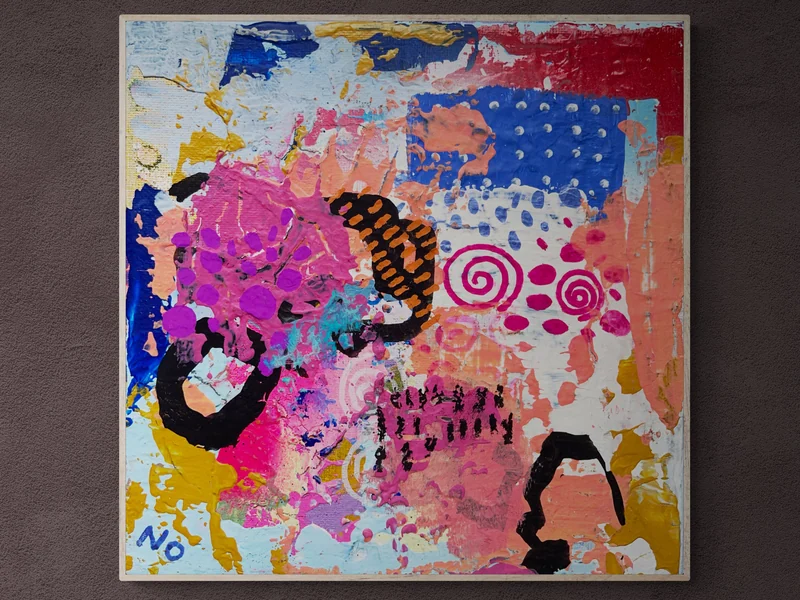 View Mixed Media Abstract Wall Art, Intuitive Art, Colorful Abstract Painting, Modern Wall Art, Contemporary Painting