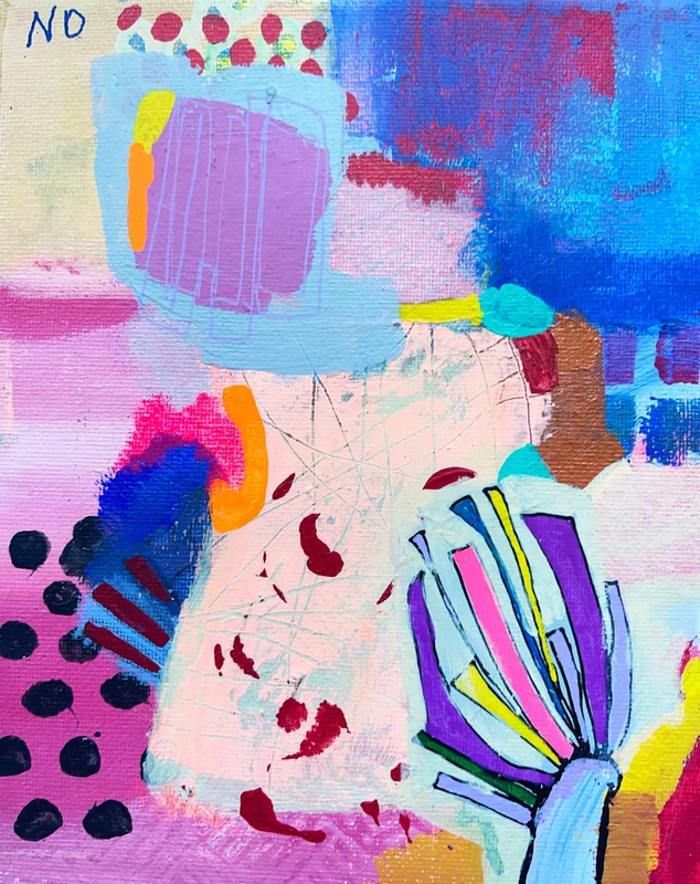 View Mixed Media Abstract, Intuitive Art,Colorful Abstract Painting ,Modern Wall Art, Abstract Landscape, Inspired by joyful summer days