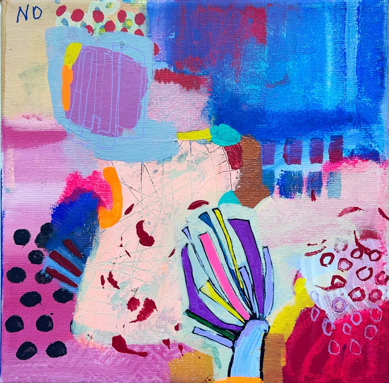 View Mixed Media Abstract, Intuitive Art,Colorful Abstract Painting ,Modern Wall Art, Abstract Landscape, Inspired by joyful summer days
