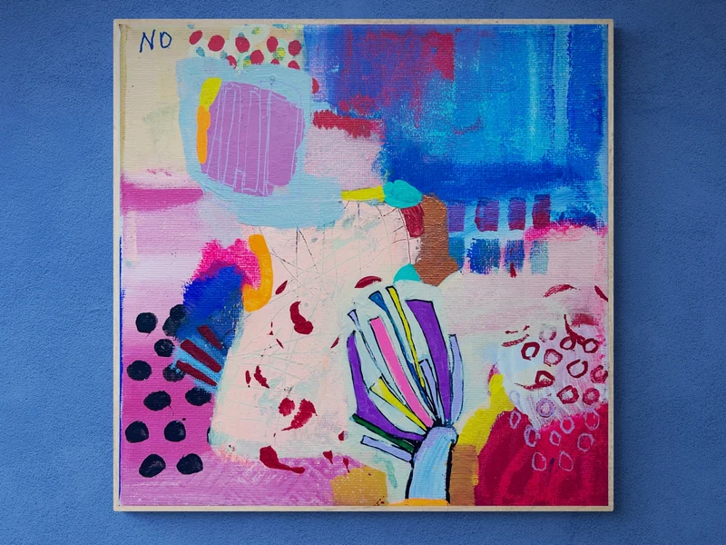 View Mixed Media Abstract, Intuitive Art,Colorful Abstract Painting ,Modern Wall Art, Abstract Landscape, Inspired by joyful summer days