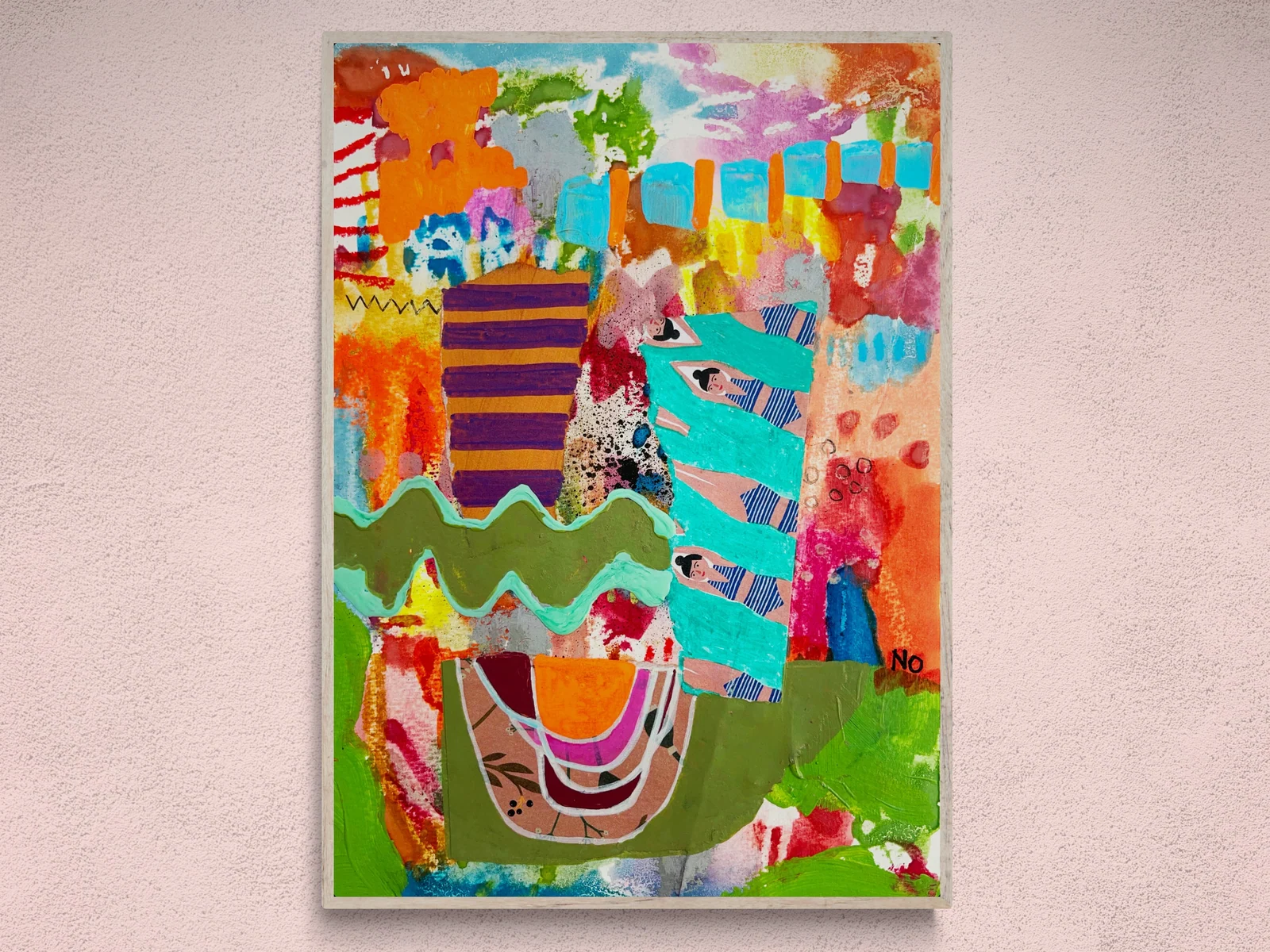 Colorful Abstract Wall Art, Mixed Media Collage, Art Journal, Paper Collage, Modern Painting, Small Art, Contemporary Painting, Healing Art