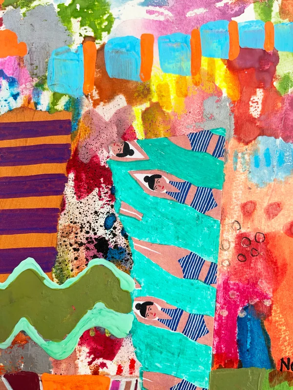 View Colorful Abstract Wall Art, Mixed Media Collage, Art Journal, Paper Collage, Modern Painting, Small Art, Contemporary Painting, Healing Art