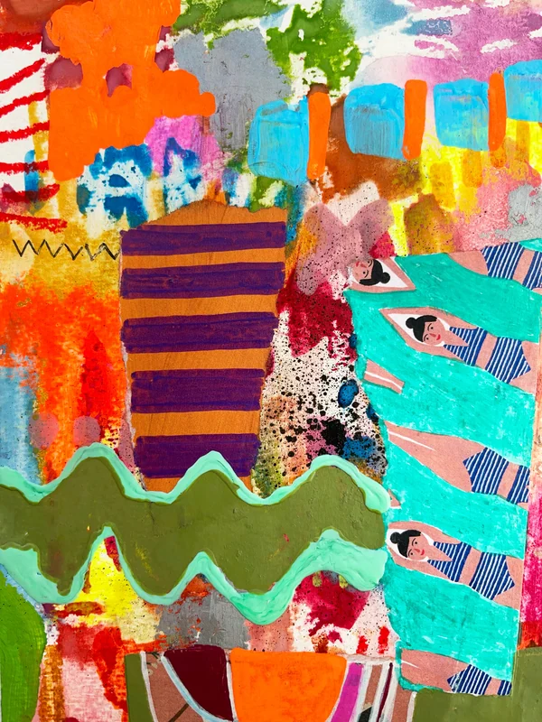 View Colorful Abstract Wall Art, Mixed Media Collage, Art Journal, Paper Collage, Modern Painting, Small Art, Contemporary Painting, Healing Art