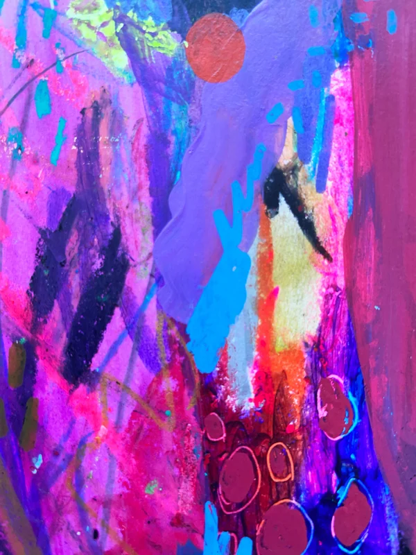 View Original Abstract Collage, Colorful Abstract Wall Art, Scribble Art, Modern Painting, Mixed Media,  Small Art, Intuitive Art