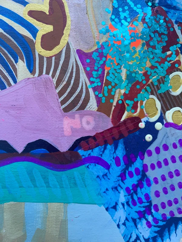 View Colorful Mixed Media Collage Art, Abstract Wall Art, Original Painting, Modern, Contemporary Art. Abstract Expressionism, Intuitive Art
