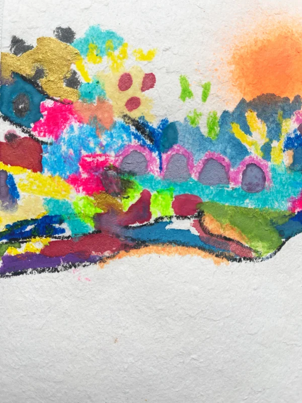 View Colorful Abstract Wall Art, Mixed Media Collage, Art Journal, Torn Paper, Modern Painting, Small Art, Abstract Landscape, Painting on Paper