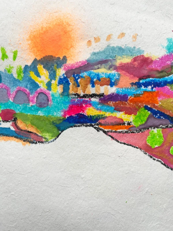 View Colorful Abstract Wall Art, Mixed Media Collage, Art Journal, Torn Paper, Modern Painting, Small Art, Abstract Landscape, Painting on Paper