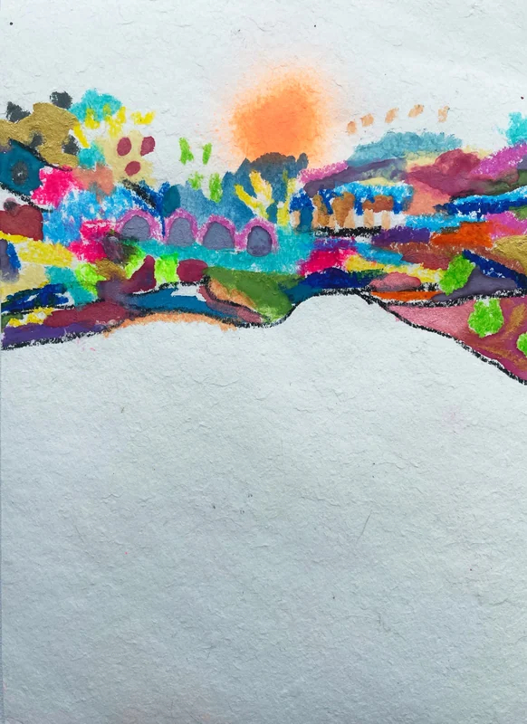 View Colorful Abstract Wall Art, Mixed Media Collage, Art Journal, Torn Paper, Modern Painting, Small Art, Abstract Landscape, Painting on Paper