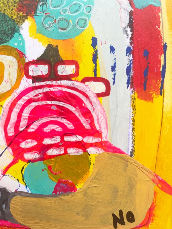 View Original Abstract Collage, Colorful Abstract Wall Art, Scribble Art, Modern Painting, Mixed Media,  Small Art, Doodle Art, Expressionism