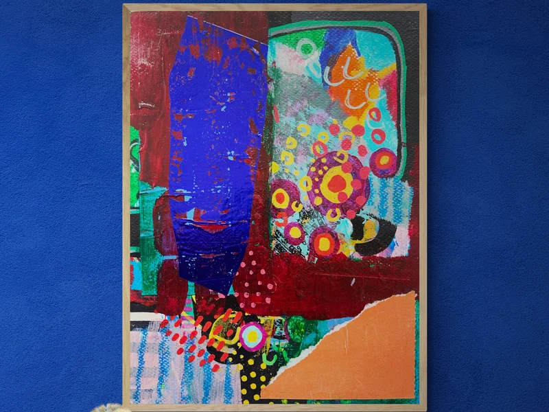 View Original Abstract Painting, Intuitive Mixed Media Wall Art, Modern Abstract, Contemporary Painting, Intuitive Art, Mixed Media Collage