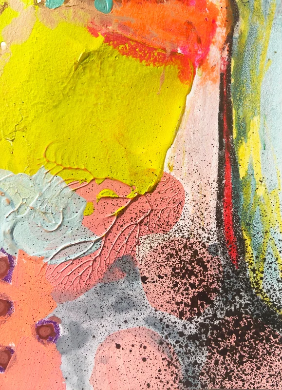 View Original Abstract Collage, Colorful Abstract Wall Art, Scribble Art, Modern Painting, Mixed Media,  Small Art, Doodle Art, Expressionism