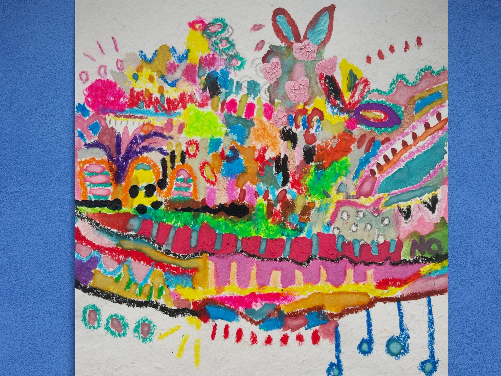 Submarine Abstract, Colorful Abstract Wall Art, Mixed Media, Art Journal, Torn Paper, Modern Painting, Abstract Landscape, Junk Journal