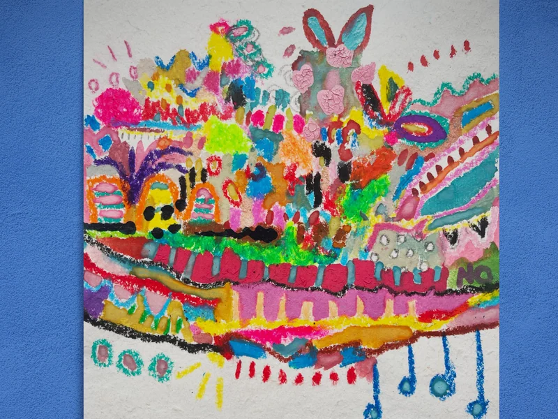 Submarine Abstract, Colorful Abstract Wall Art, Mixed Media, Art Journal, Torn Paper, Modern Painting, Abstract Landscape, Junk Journal