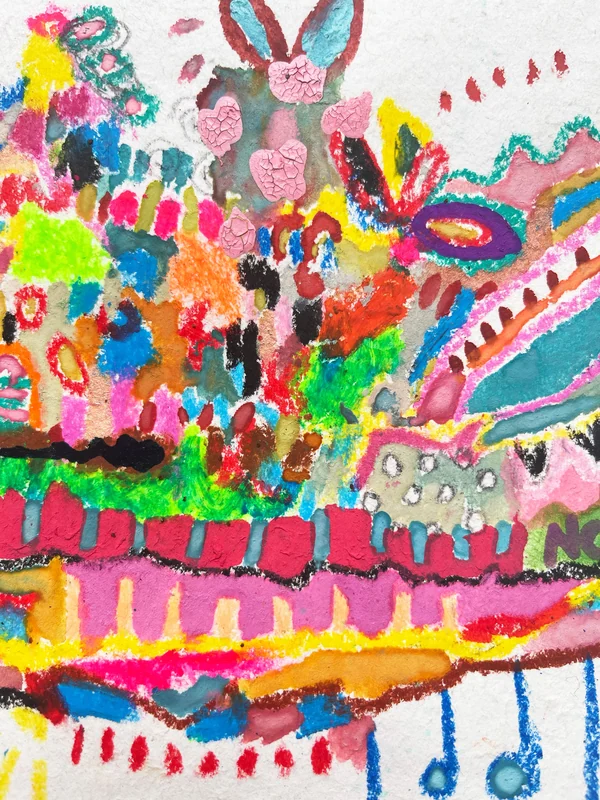 View Submarine Abstract, Colorful Abstract Wall Art, Mixed Media, Art Journal, Torn Paper, Modern Painting, Abstract Landscape, Junk Journal