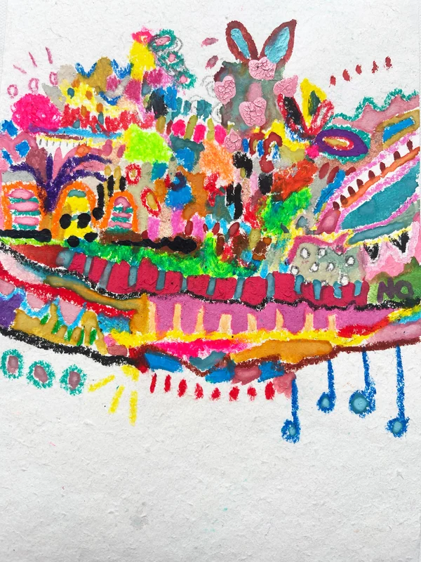View Submarine Abstract, Colorful Abstract Wall Art, Mixed Media, Art Journal, Torn Paper, Modern Painting, Abstract Landscape, Junk Journal
