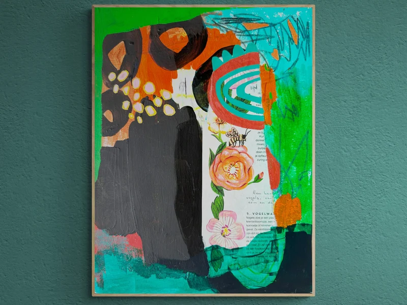 Original Abstract Painting, Mixed Media Collage Wall Art, Intuitive Contemporary Art, Modern Abstract Painting, Small Art, Art Journal