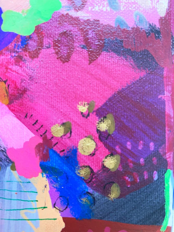View Abstract Painting on Small Canvas, Original Art, Abstract Art, Mixed Media, Colourful Artwork, Vineyard Abstraction