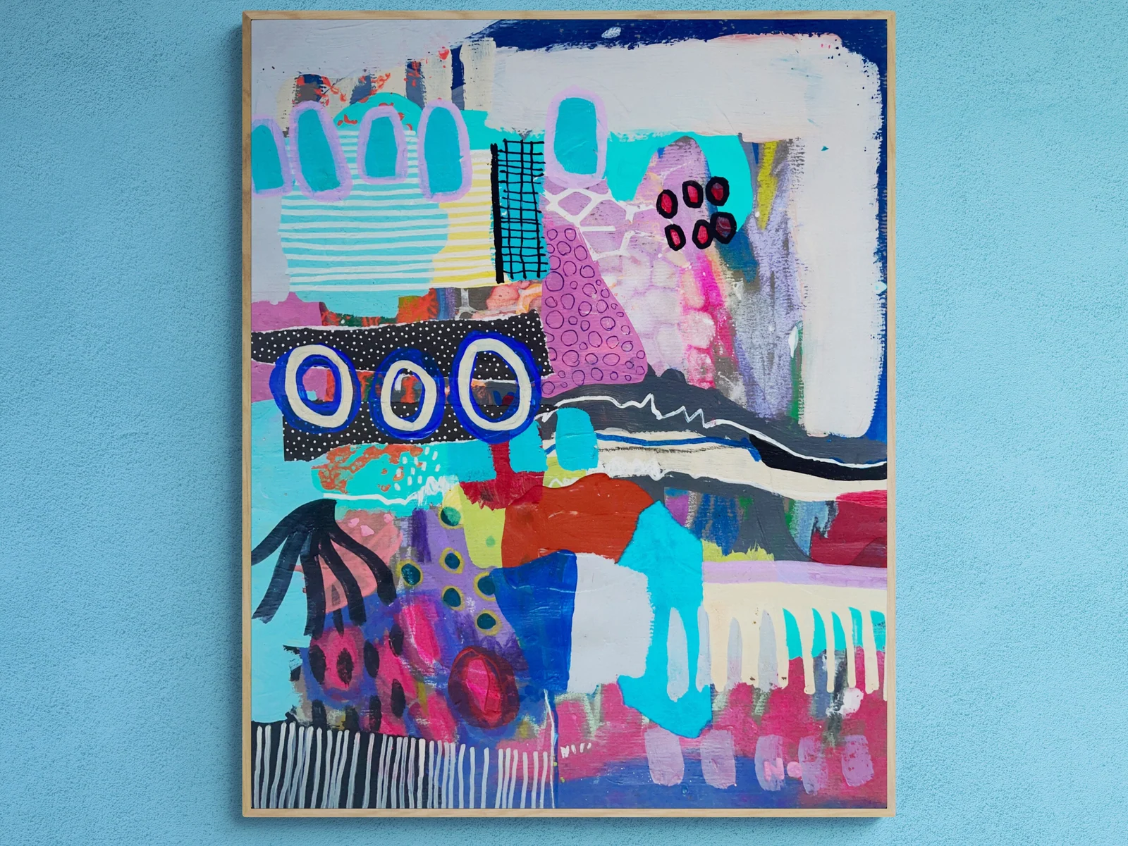 Original Abstract Expressionism, Small Painting, Mixed Media Collage Wall Art, Intuitive Contemporary Art, Dedicated to Mahsa Amini