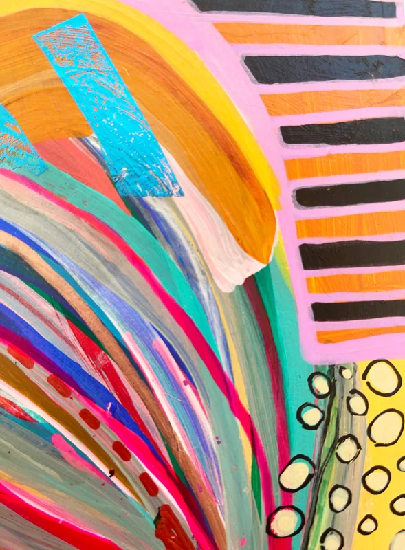 View Abstract Painting, Colorful Modern Art, Colorful Art, Art Journal, Contemporary Wall Art, Mixed Media Collage Artwork
