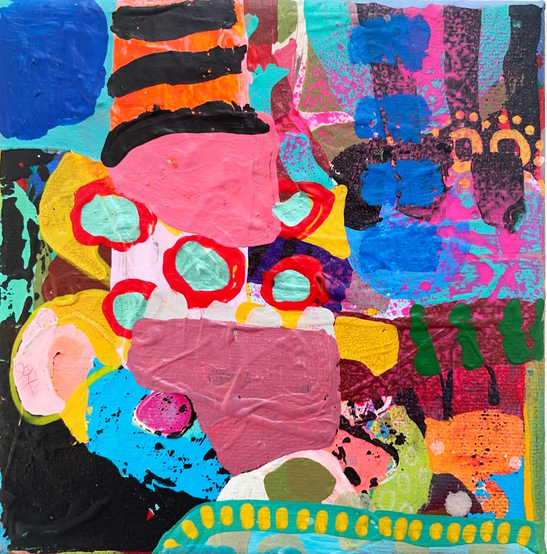 View Abstract Painting on Small Canvas, Original Art, Abstract Art, Mixed Media, Colourful Artwork, 10+ Layers Painting