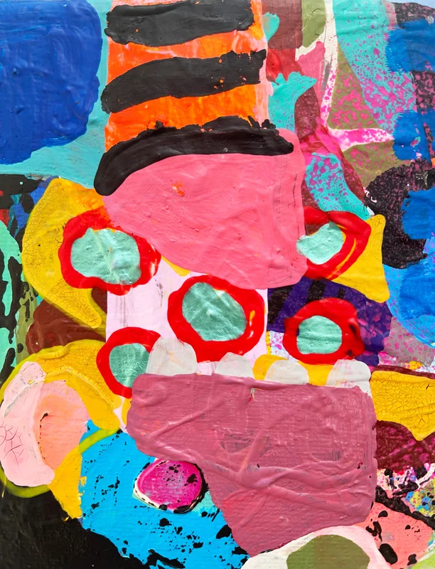 View Abstract Painting on Small Canvas, Original Art, Abstract Art, Mixed Media, Colourful Artwork, 10+ Layers Painting