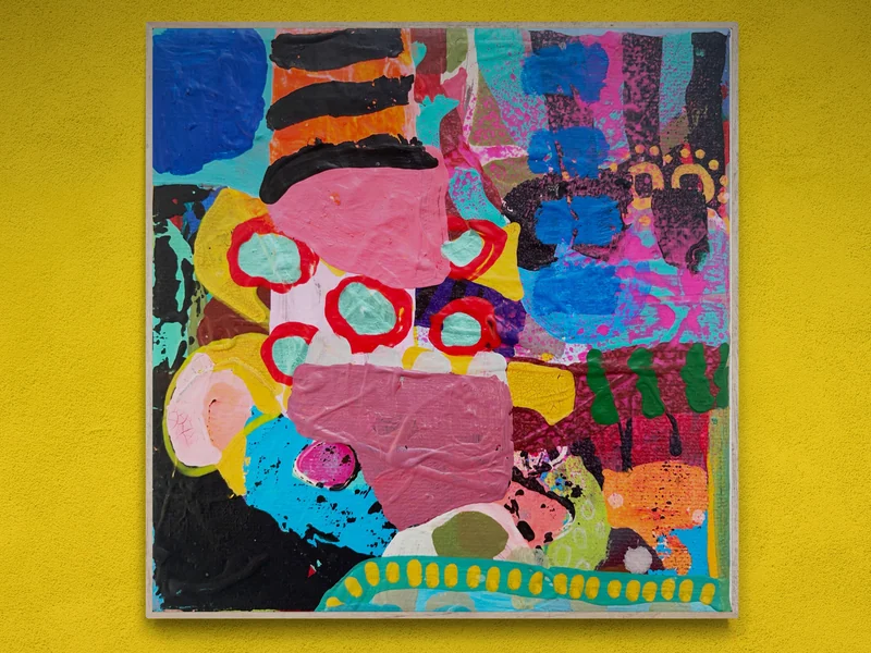 Abstract Painting on Small Canvas, Original Art, Abstract Art, Mixed Media, Colourful Artwork, 10+ Layers Painting