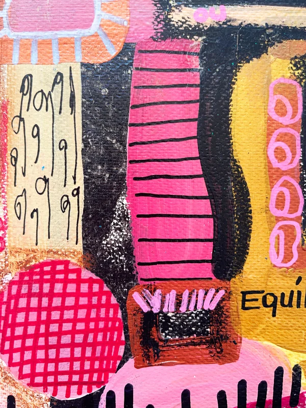 View Original Doodling Abstract Art, Mixed Media Wall Art on Paper, Colorful Abstract Painting, Intuitive Art Journal, Mood Journal, Motto Art