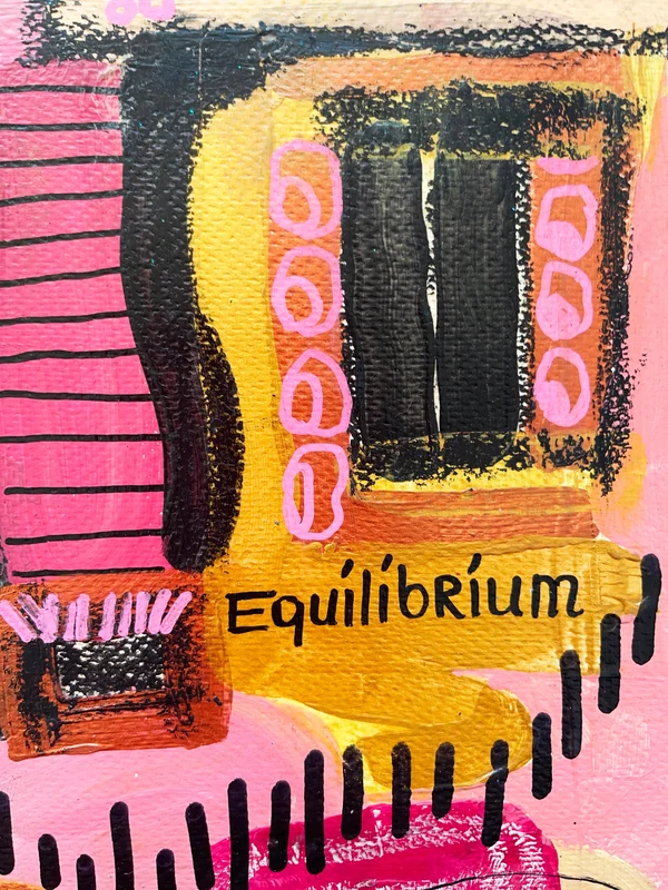 View Original Doodling Abstract Art, Mixed Media Wall Art on Paper, Colorful Abstract Painting, Intuitive Art Journal, Mood Journal, Motto Art