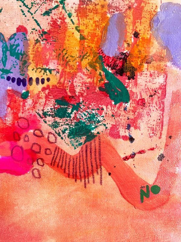 View Acrylic Painting on Canvas, Mixed Media Painting on Unstretched Canvas, Small Canvas Wall Art, Intuitive Abstract Artwork, Modern Painting