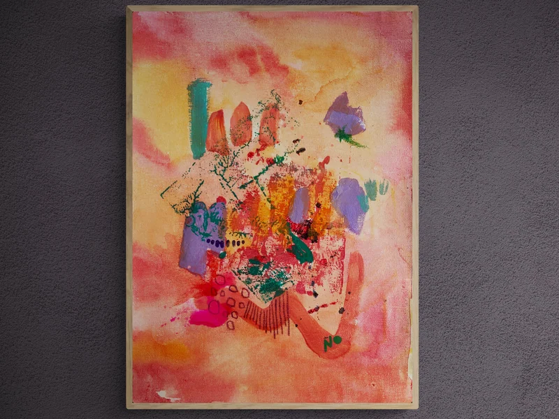 Acrylic Painting on Canvas, Mixed Media Painting on Unstretched Canvas, Small Canvas Wall Art, Intuitive Abstract Artwork, Modern Painting