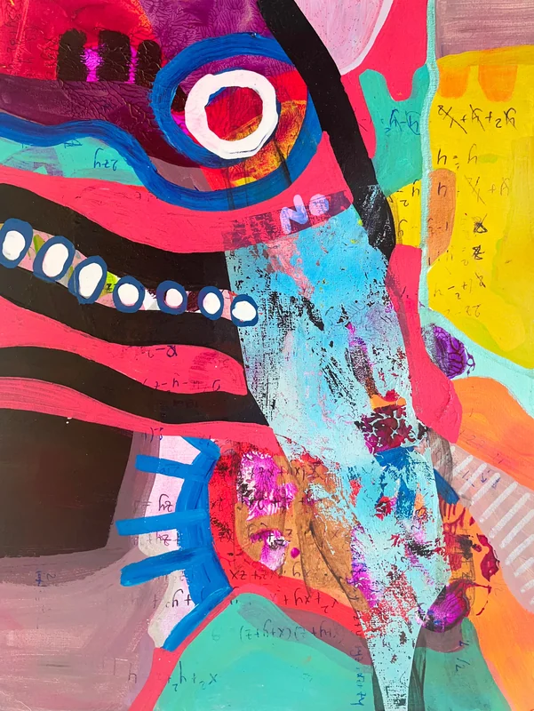 View Original Abstract Expressionist Painting, Mixed Media on Paper, Contemporary Art, Small Original Painting, Quirky Art, One of a kind art