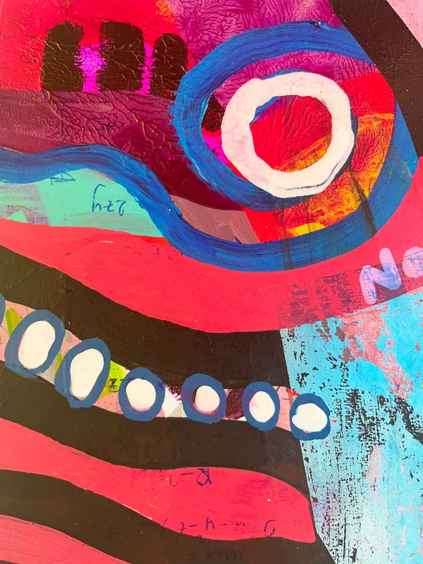 View Original Abstract Expressionist Painting, Mixed Media on Paper, Contemporary Art, Small Original Painting, Quirky Art, One of a kind art