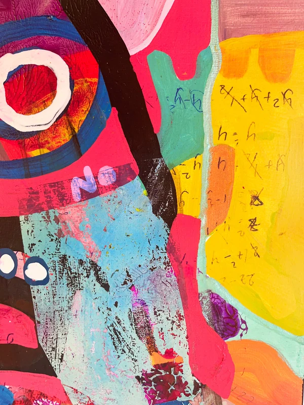 View Original Abstract Expressionist Painting, Mixed Media on Paper, Contemporary Art, Small Original Painting, Quirky Art, One of a kind art