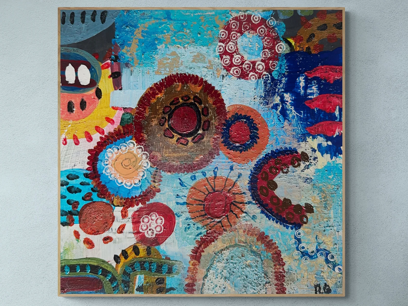 Abstract Expressionist Painting, Original Acrylic Wall Art, Mixed Media Wall Art, Colorful Artwork, Small Art on Canvas, Modern Art