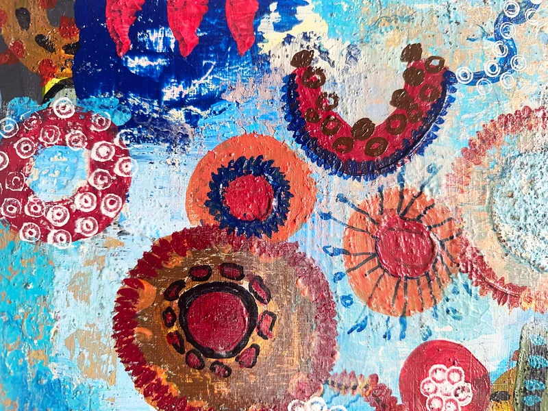 View Abstract Expressionist Painting, Original Acrylic Wall Art, Mixed Media Wall Art, Colorful Artwork, Small Art on Canvas, Modern Art