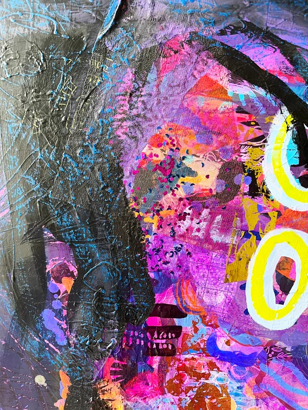View Solidarity in Dark Times, Abstract Expressionism Wall Art, Mixed Media Painting, Intuitive Art on Canvas, Original Artwork