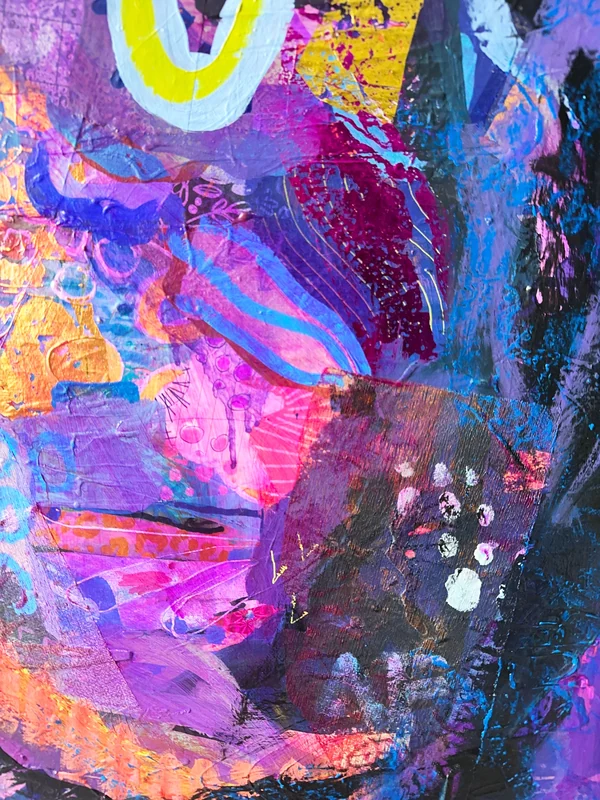 View Solidarity in Dark Times, Abstract Expressionism Wall Art, Mixed Media Painting, Intuitive Art on Canvas, Original Artwork
