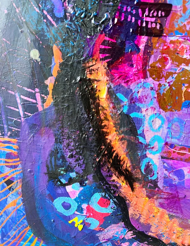 View Solidarity in Dark Times, Abstract Expressionism Wall Art, Mixed Media Painting, Intuitive Art on Canvas, Original Artwork