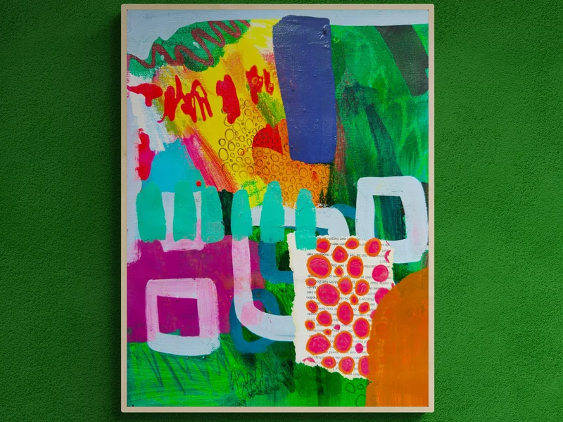 Expressionist Abstract Painting, Mixed Media Collage Wall Art, Emotion Abstraction, Modern Abstract Painting, Small Art, Art Journal