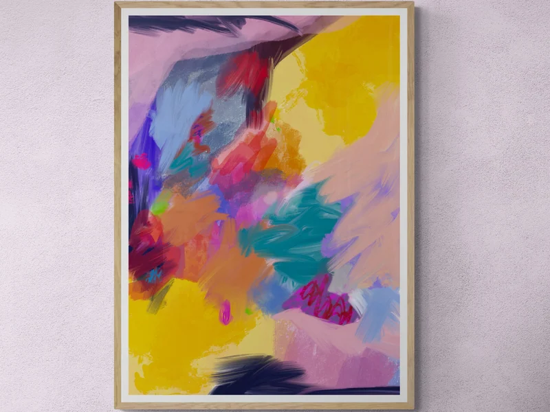 Opposite Hand Artwork, Colorful Abstract Quality Print, Affordable Downloadable Art, Contemporary Painting