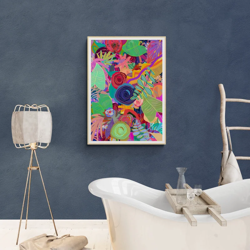 View Digital Download Bright Botanical Wall Art, Pastel Color Art, Floral Abstract Print, Modern Flowers
