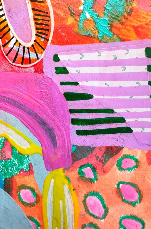 View Original Intuitive Collage, Colorful Abstract Wall Art, Scribble Art, Modern Painting, Mixed Media, Small Art, Doodle Art, Fine Art