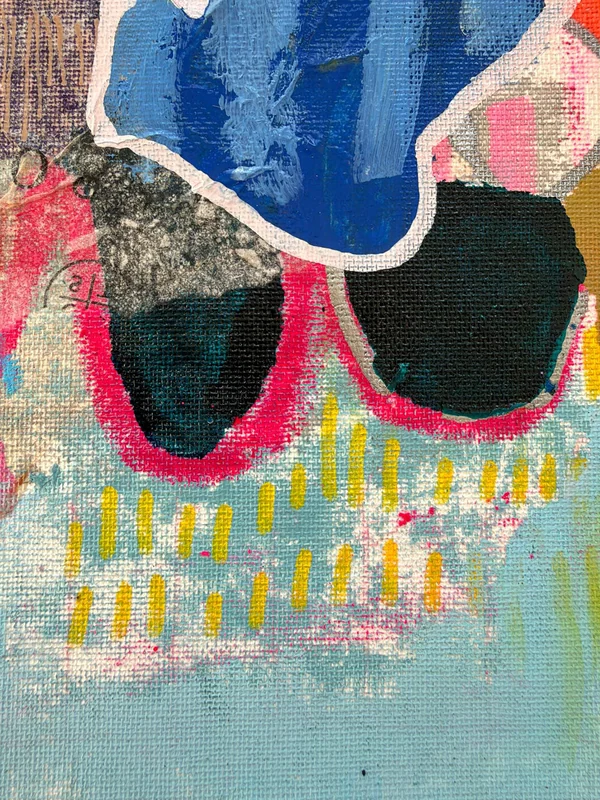 View Mixed Media Art on Unstretched Canvas, Abstract Painting, Colorful Wall Art, Original Intuitive Art, Abstract Painting