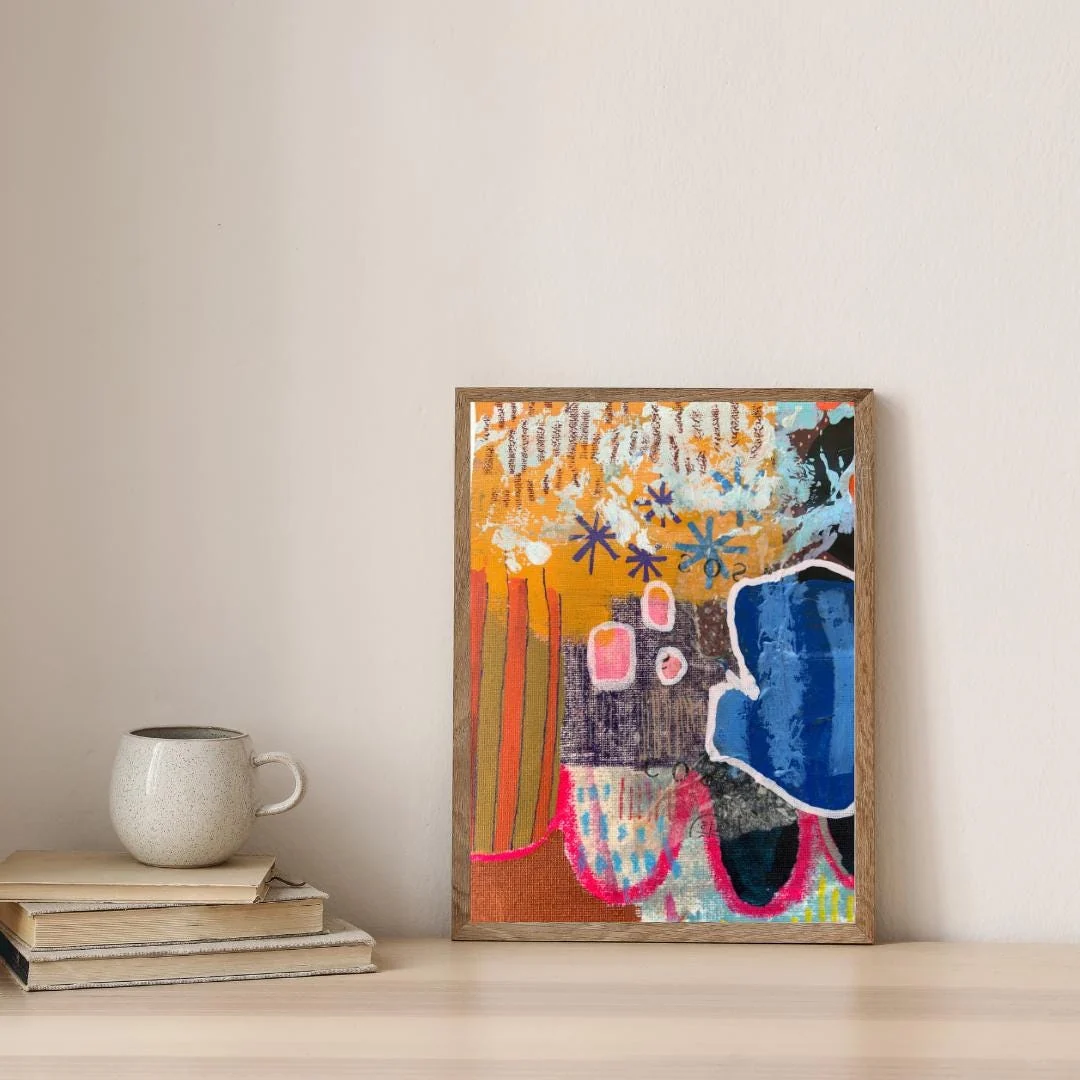 Mixed Media Art on Unstretched Canvas, Abstract Painting, Colorful Wall Art, Original Intuitive Art, Abstract Painting
