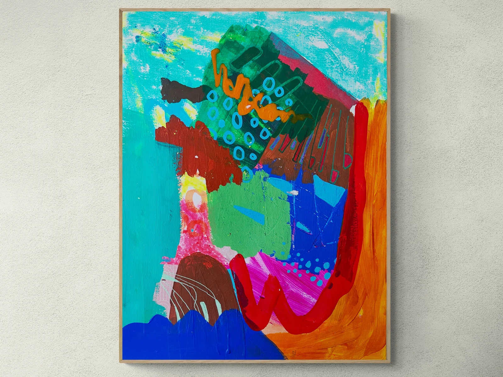 Mixed Media Art on Paper, Abstract Painting, Colorful Wall Art, Original Intuitive Art