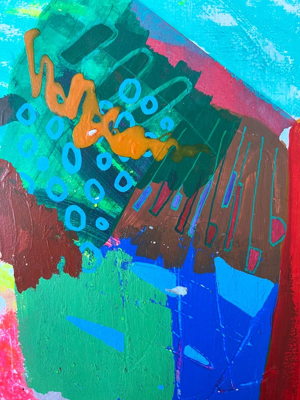 View Mixed Media Art on Paper, Abstract Painting, Colorful Wall Art, Original Intuitive Art