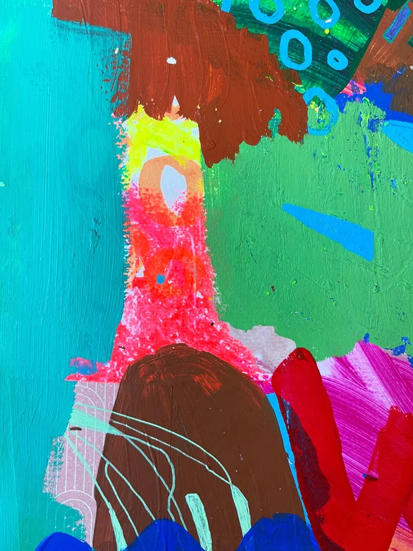 View Mixed Media Art on Paper, Abstract Painting, Colorful Wall Art, Original Intuitive Art